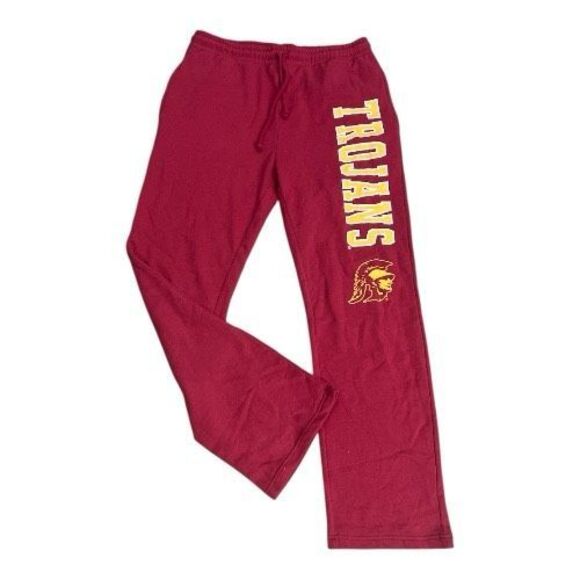 Trojans USC Logo Burgundy Red Drawstring Sweatpants Joggers Colosseum Size L - Picture 2 of 11
